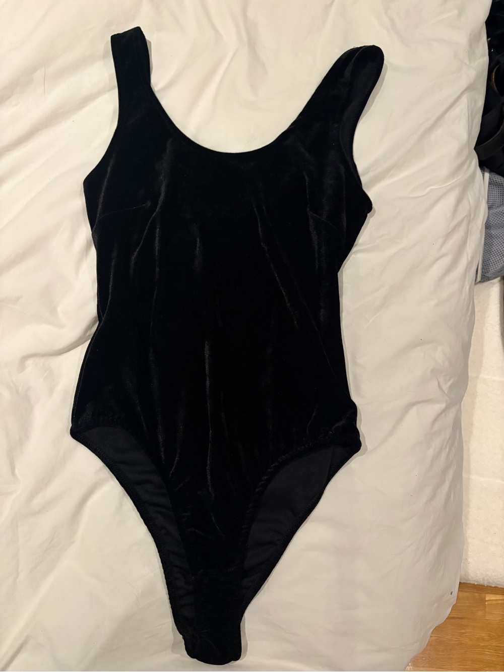 Black Velvet One-Piece bodysuit- M